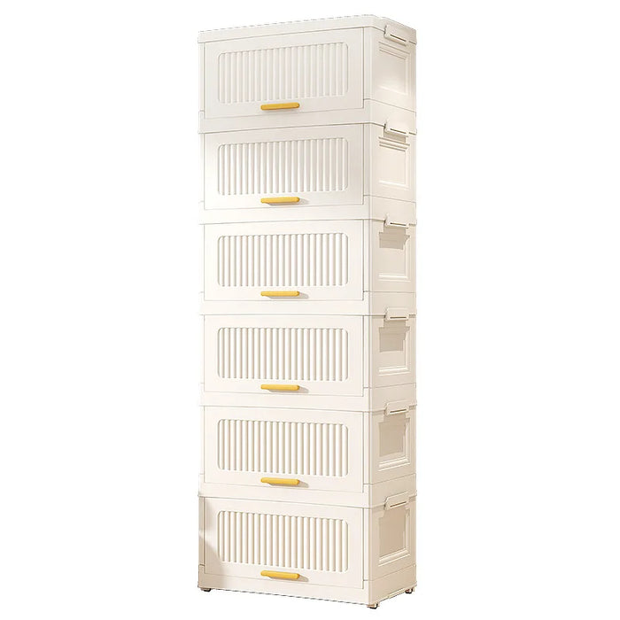 4 Floor Multifunctional Folding Storage locker Thickening Folding Wardrobe Storage Cabinet Home Folding Storage Box With Pulley