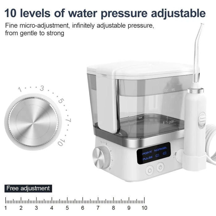 Oral Irrigator USB Rechargeable 10 Levels Water Flosser Portable Dental Water Jet 600ML Water Tank Household Teeth Cleaner