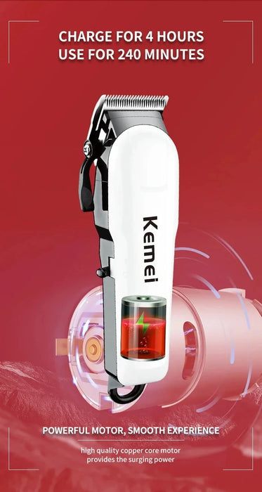 Kemei KM-809A Rechargeable Hair Clipper Salon Professional Cordless Electric Hair Trimmer Barber Shop Hair Cut Machine Wholesale