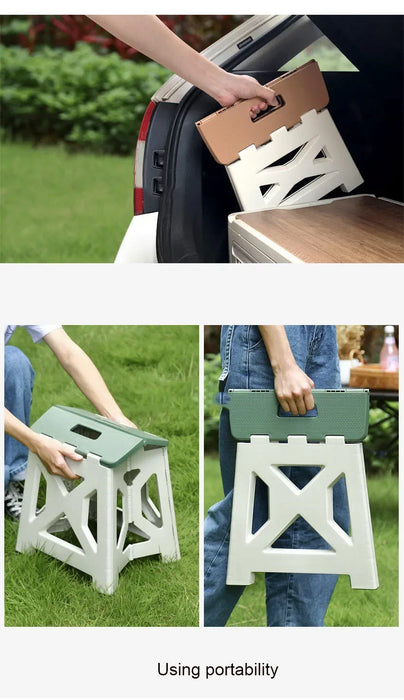 Oulylan Portable Plastic Folding Stool Outdoor Camping Stool Chair Seat Home Bathroom Kitchen Garden Camping Kids Adults Chair