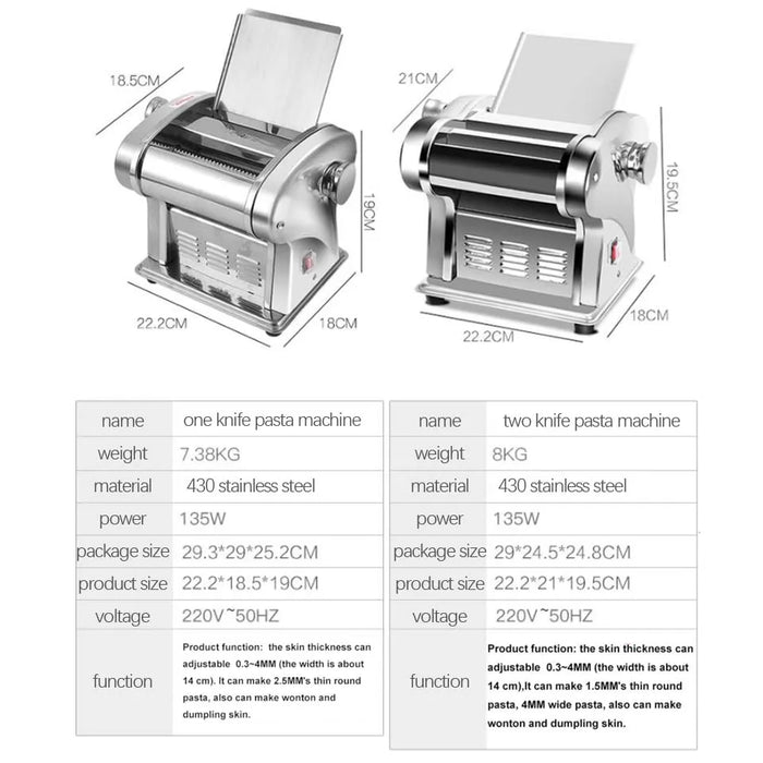 1 Blade Electric Stainless Steel Pasta Maker Machine Noodle Making Machine Dough Sheeter Dough Roller