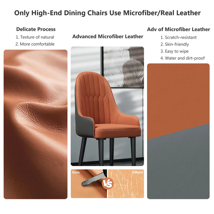 LUVODI PU Leather Dining Chairs with Arms Modern Kitchen Dining Room Chairs with Metal Legs for Hotels,Restaurants,Apartments