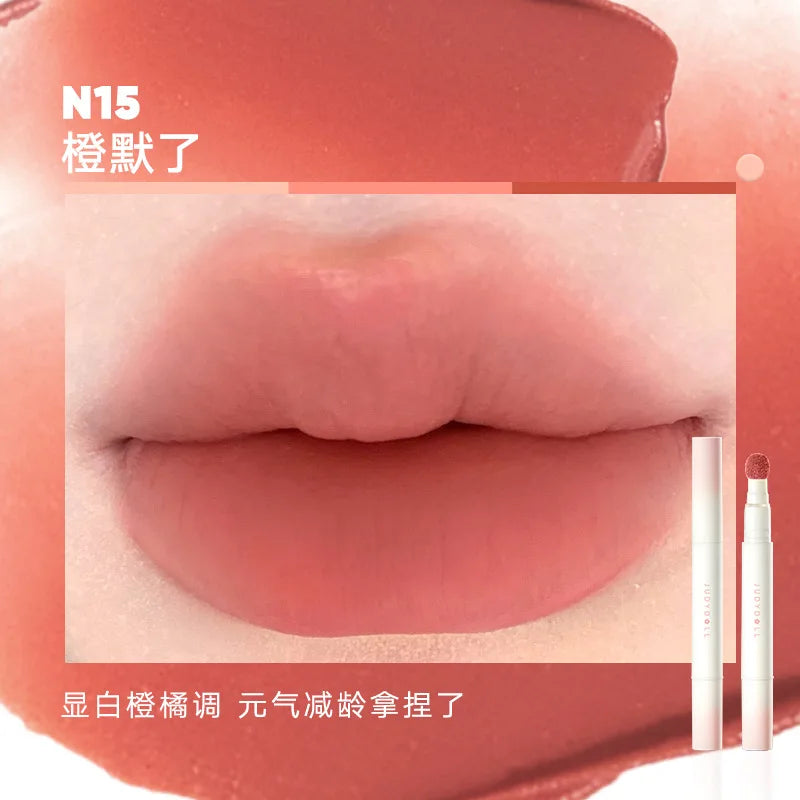 Judydoll Hydrating Non-sticky Lip Powder Cream Cushion Lipstick Matte Lip Stain White Lipsticks Light Lines Lip Clay Cosmetics