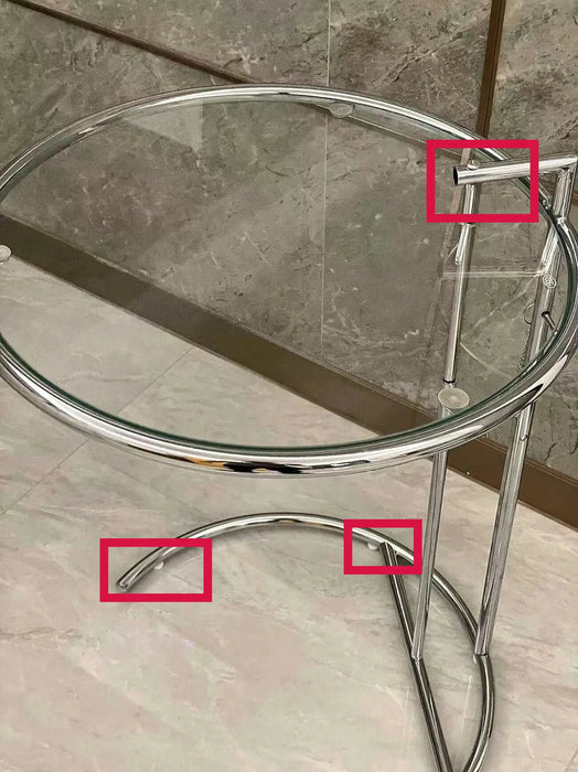 Transparent Tables Glass Creative Lift Coffee Table Simple Sofa Tables Nordic Designer C-Shaped Table Geometric Round Table