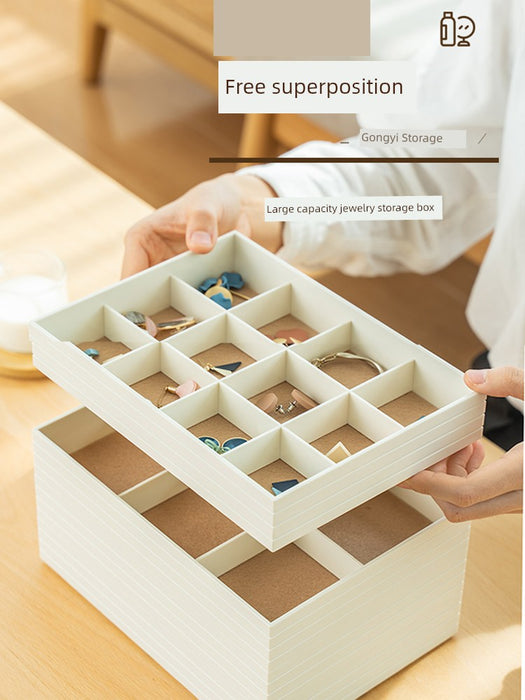 Minimalist Creative Double-Layer Jewelry Storage Box Stud Earrings Earring Ring Necklace Small Items Acrylic Jewelry Box Dustproof