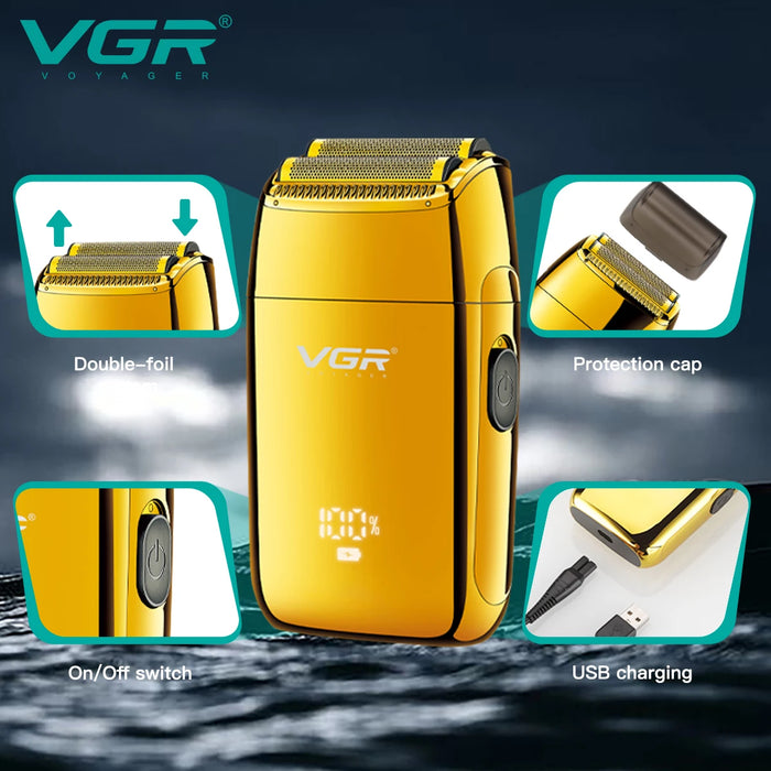 VGR Hair Trimmer Mini Shaver Rechargeable Haircut Machine Reciprocating Cordless Professional Portable Trimmer for Man V-399