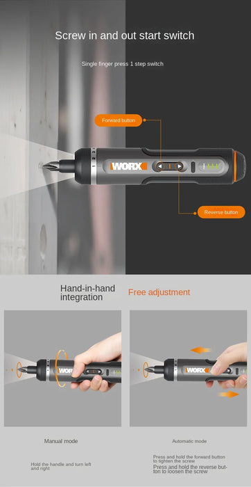 Youpin Worx 4V Electrical Screwdriver Set WX242 Smart Cordless Electric Screwdrivers USB Rechargeable Handle 30 Bit Sets Drill