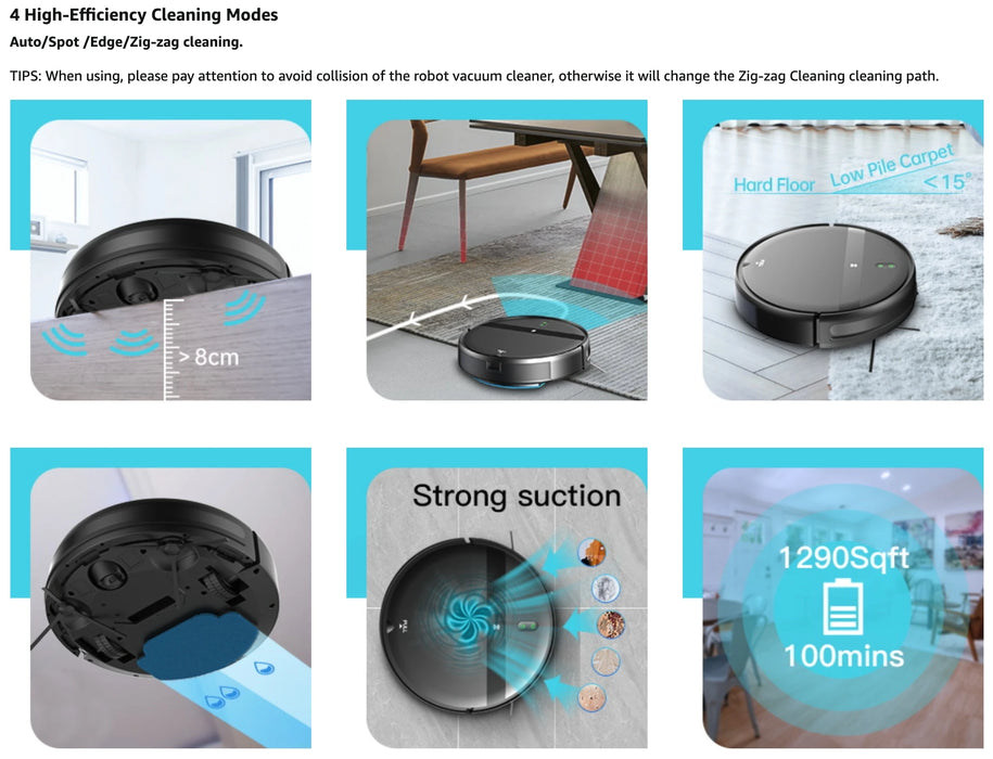 ZCWA G20Robot Vacuum Cleaner Auto Charging 6000Pa Power App Control Water Tank Wet Mopping Robot Vacuum Cleaner Electric Sweeper