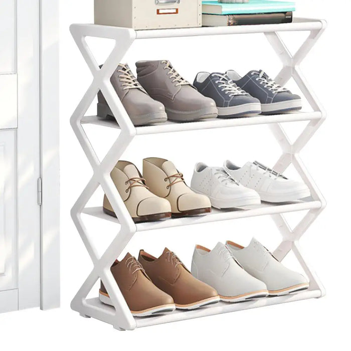 Multi Tier Shoes Storage Rack  Organizer Cabinet shelf  Space Saving Entryway Furniture Shoe Stand  Dustproof Sneakers Shelf