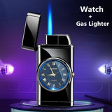 Personalized Creative Multifunctional Electronic Watch Cigarette Lighter-in-one Body Multi-purpose LED Flashing Lamp Gift Lighter