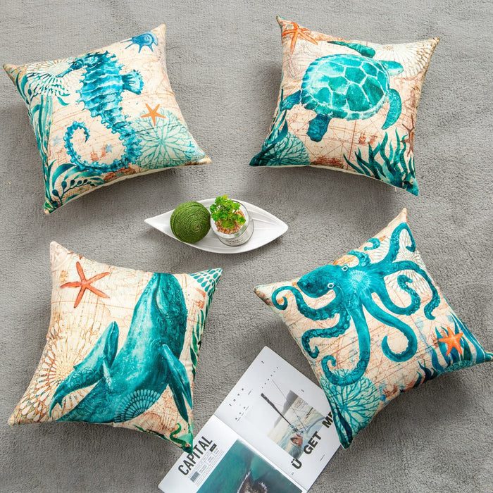 Cushion Covers Sea Turtle Printed Throw Pillow Cases